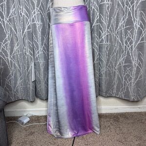 Agnes & Dora Purple Silver Maxi Skirt